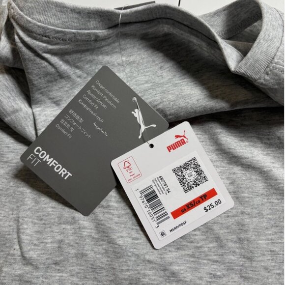 Puma Womens XS Radiant Graphic Cotton T-Shirt Gray Short Sleeve Tee NWT Sporty - Picture 6 of 8